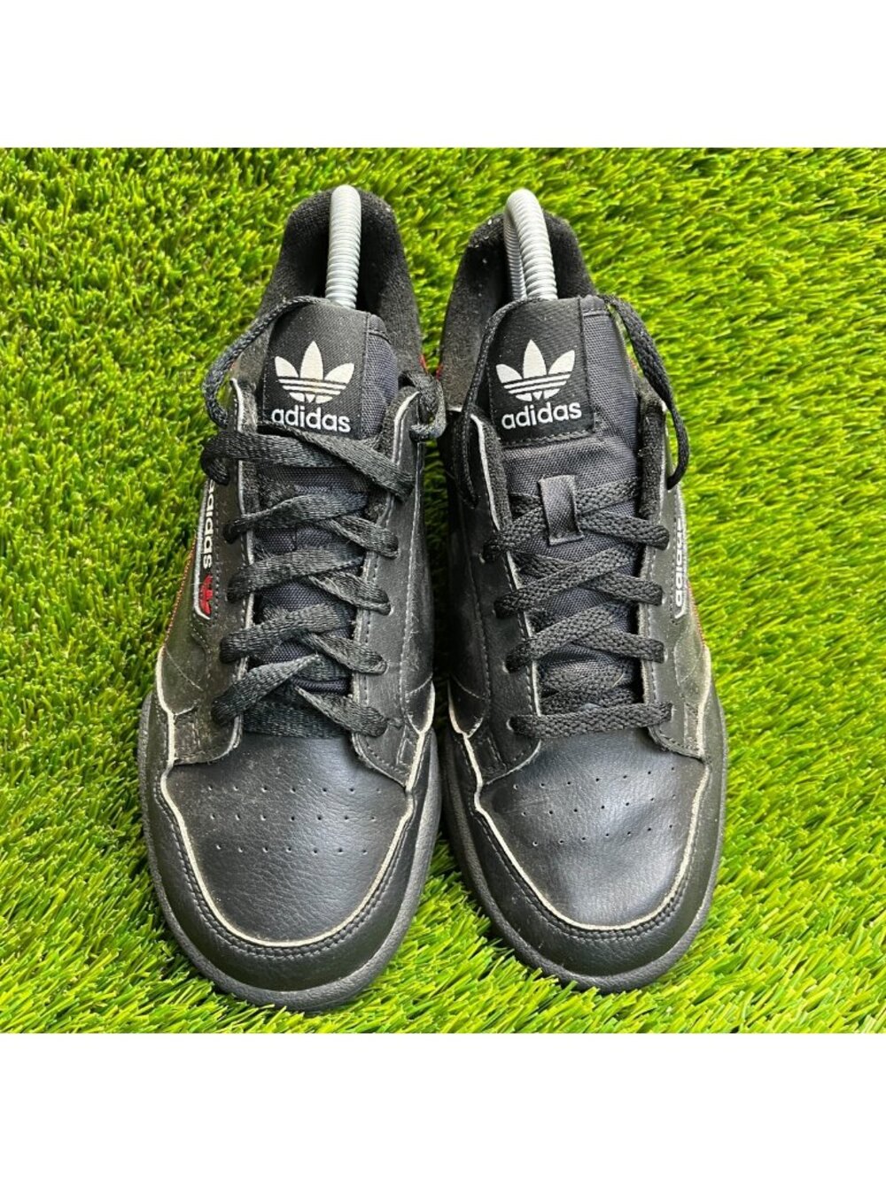 Adidas Continental 80 Boys Size 5.5Y Black Red Athletic Running Shoes Sneakers